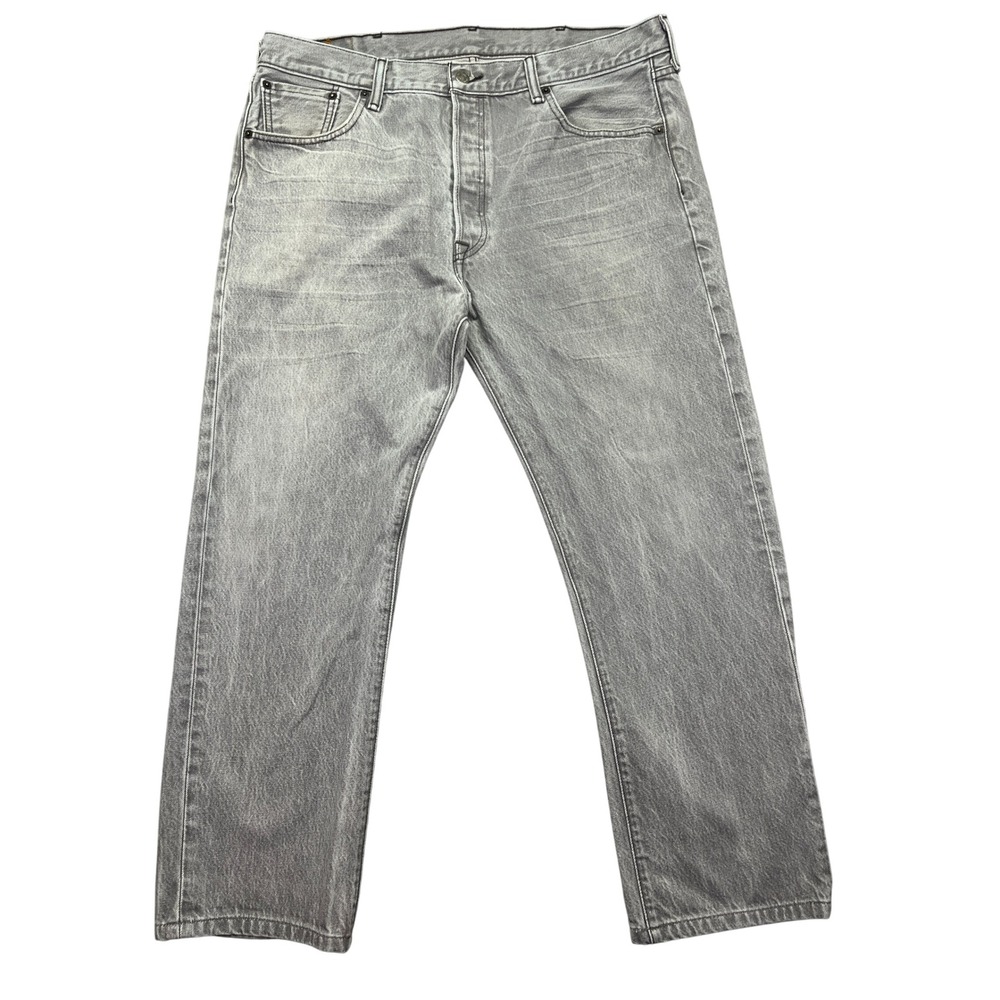 Levi's 501 Jeans Button Fly Gray Wash Denim Classic Fit Mens Sz 38 Fits‎ 37" Y2K